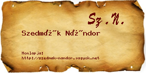 Szedmák Nándor névjegykártya